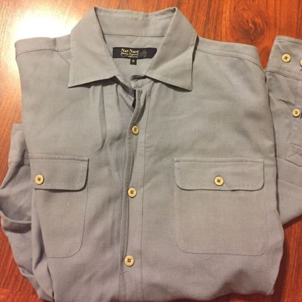 Light Blue Long Sleeve Button Up - Picture 2 of 2